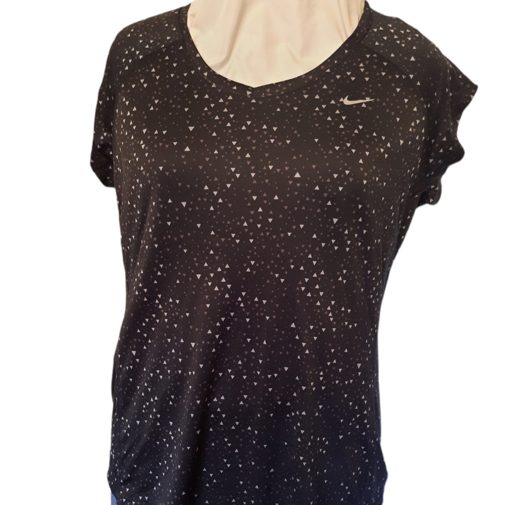 Women's Nike Running Dri-fit Black/silver Triangles reflective Large L